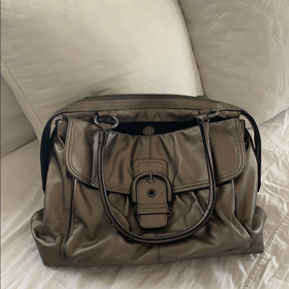 Gray coach laptop bag